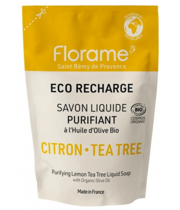 Florame Savon Liquide Purifiant Citron Tea Tree Éco-Recharge Bio 470 ml