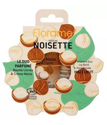 Florame Le Duo Parfumé Noisette Baume Lèvres 15 ml + Crème Mains 30 ml Bio
