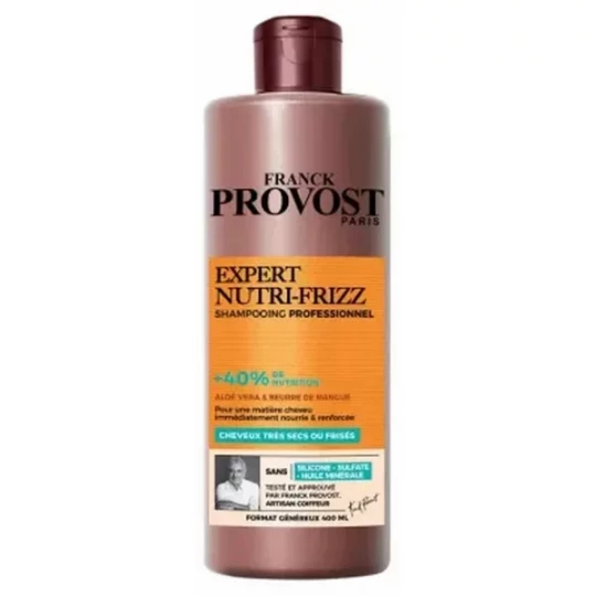 Franck Provost Expert Nutri-Frizz Shampoing Professionnel Cheveux Tres Secs ou Frisés 400 ml