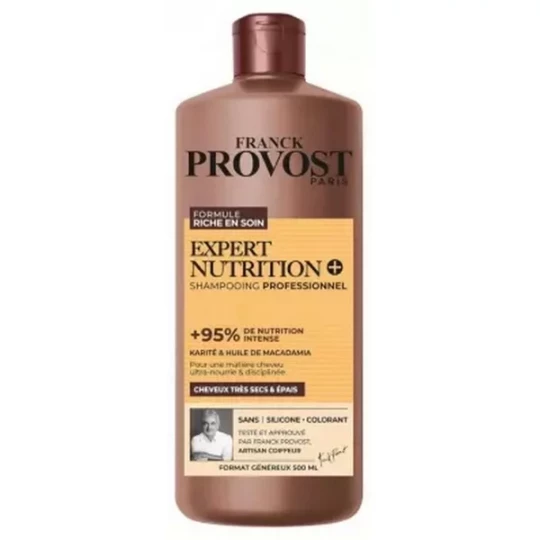 Franck Provost Expert Nutrition + Shampoing Cheveux Tres Secs & Épais 500 ml