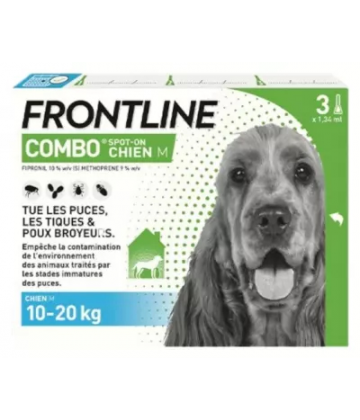 Frontline Combo Chien M (10-20 kg) Pipettes x 3