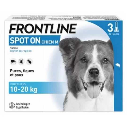 Frontline Spot-On Chien M (10-20 kg) Pipettes x 3