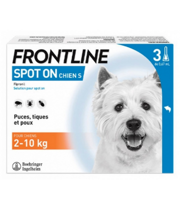 Frontline Spot-On Chien S (2-10 kg) Pipettes x 3