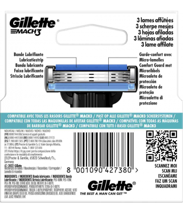Gillette Mach3 Lames de Rasoir x 4