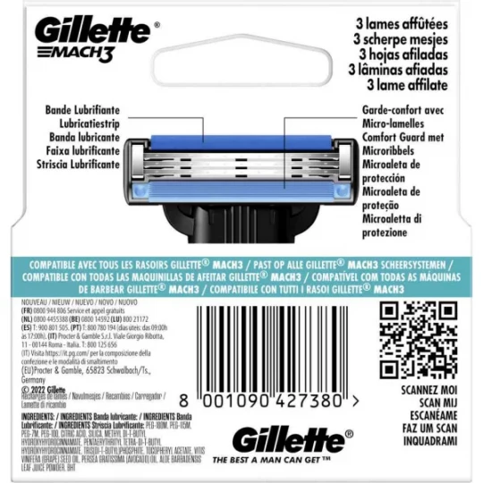 Gillette Mach3 Lames de Rasoir x 4 - image 6