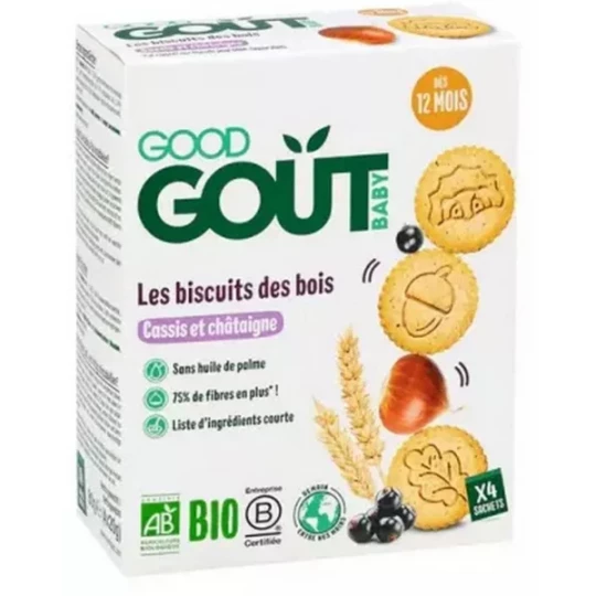 Good Goût Biscuits des Bois Cassis et Châtaigne Dès 12 Mois Bio 80 g