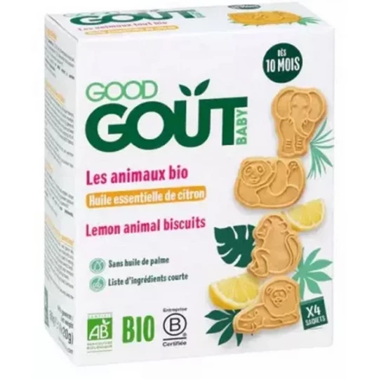 Good Goût Les Animaux à l'Huile Essentielle de Citron Dès 10 Mois Bio 80 g
