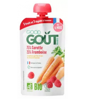 Good Goût Carotte Framboise des 4 Mois Bio 120 g