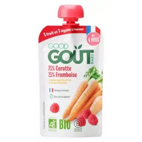 Good Goût Carotte Framboise des 4 Mois Bio 120 g