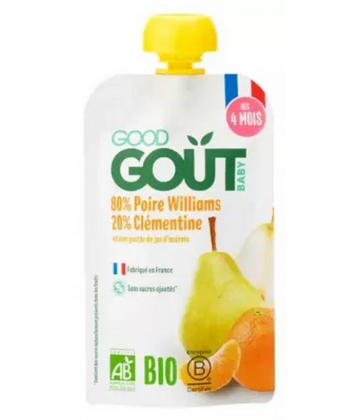 Good Goût Poire Williams Clémentine des 4 Mois Bio 120 g