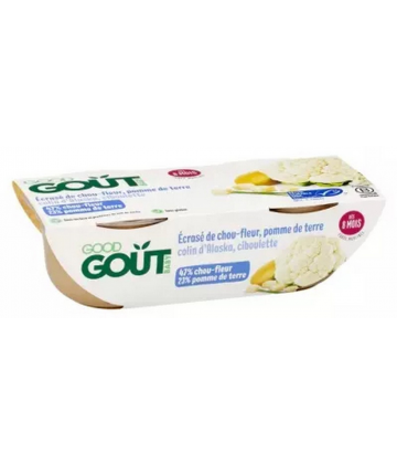 Good Goût Écrasé de Chou-Fleur Pomme de Terre Colin d'Alaska des 8 Mois Pots x 2