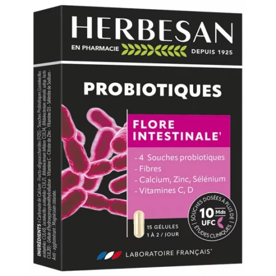 Herbesan ProBiotiques Flore Intestinale Gélules x 15 - image 1