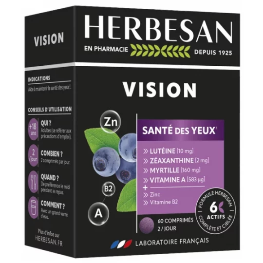 Herbesan Vision Santé des Yeux Comprimés x 60