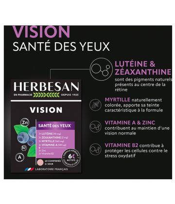 Herbesan Vision Santé des Yeux Comprimés x 60