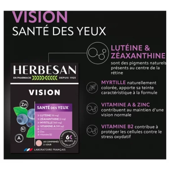 Herbesan Vision Santé des Yeux Comprimés x 60 - image 5