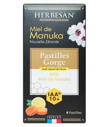 Herbesan Miel de Manuka Pastilles Miel Citron IAA 10+ Pastilles x 8
