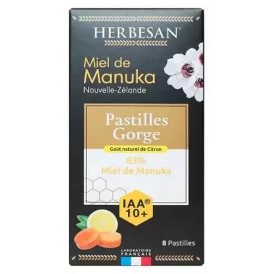 Herbesan Miel de Manuka Pastilles Miel Citron IAA 10+ Pastilles x 8