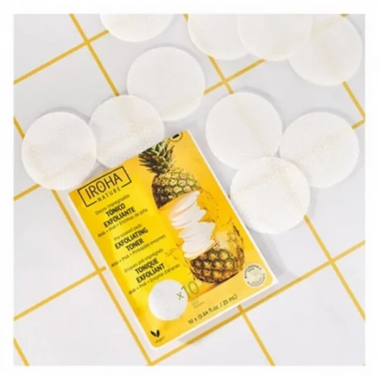 Iroha Nature Disques Coton Tonique Exfoliant Ananas x 10 - image 2