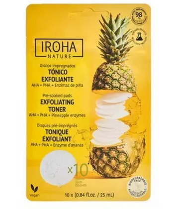 Iroha Nature Disques Coton Tonique Exfoliant Ananas x 10