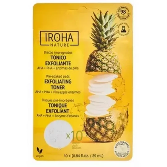 Iroha Nature Disques Coton Tonique Exfoliant Ananas x 10