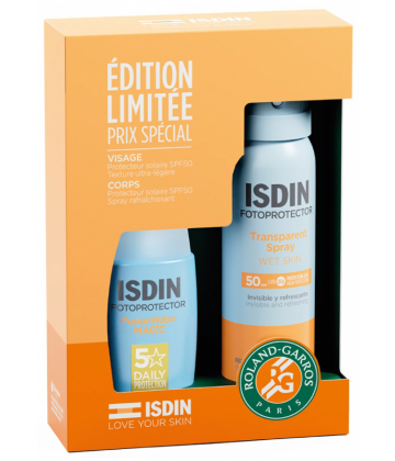 Isdin Fotoprotector Fusion Water Magic Crème Solaire SPF50 50 ml + Protecteur Solaire SPF50 Spray 100 ml