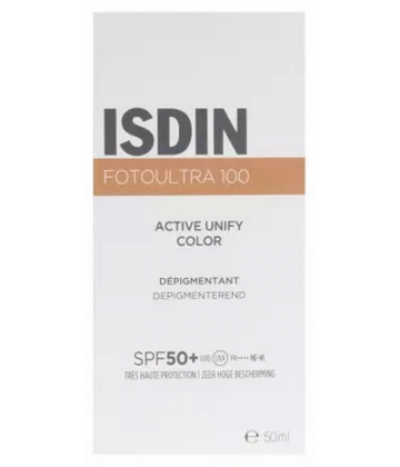 Isdin FotoUltra 100 Crème Solaire Visage Teintée Dépigmentante SPF50+ 50 ml