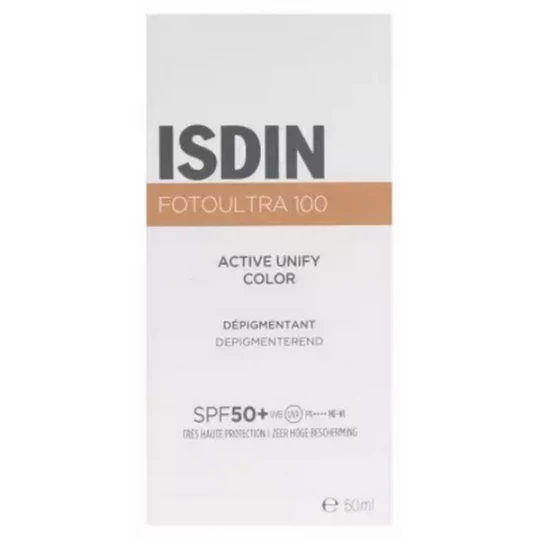 Isdin FotoUltra 100 Crème Solaire Visage Teintée Dépigmentante SPF50+ 50 ml