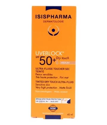 Isispharma Uveblock Ultra-Fluide Toucher Sec Teinté SPF50+ 40 ml