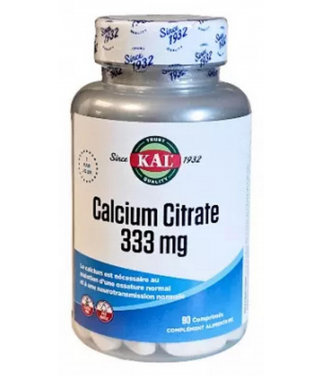 Kal Calcium Citrate 333 mg Comprimés x 90