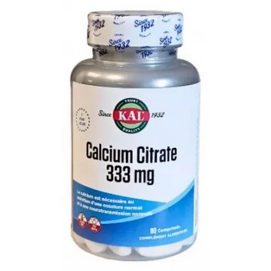 Kal Calcium Citrate 333 mg Comprimés x 90