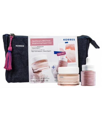 Korres Rose Sauvage d'Apothicaire Trousse Gel'Crème Illuminateur 40 ml + Sérum Biphase Anti-Taches 15 ml offert