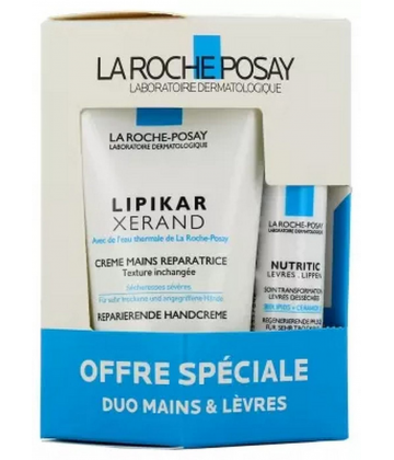 La Roche-Posay Lipikar Xerand Crème Mains 50 ml + Nutritic Lèvres 47 ml Offre Spéciale