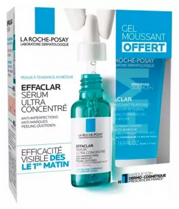 La Roche-Posay Effaclar Sérum Ultra Concentré 30 ml + Effaclar Gel Moussant Purifiant 50 ml Offert
