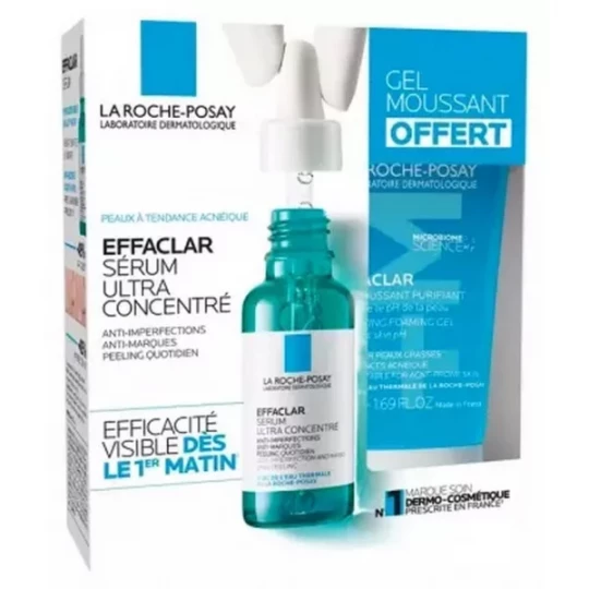 La Roche-Posay Effaclar Sérum Ultra Concentré 30 ml + Effaclar Gel Moussant Purifiant 50 ml Offert