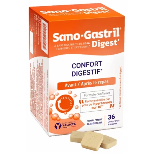 Laboratoire Yalacta Sano-Gastril Digest Confort Digestif Comprimés à Mâcher x 36