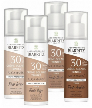 Laboratoires de Biarritz Alga Maris Crème Solaire Teintée Visage SPF30 Bio Teinte : Beige 50 ml