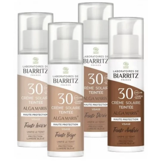 Laboratoires de Biarritz Alga Maris Crème Solaire Teintée Visage SPF30 Bio Teinte : Beige 50 ml - image 2