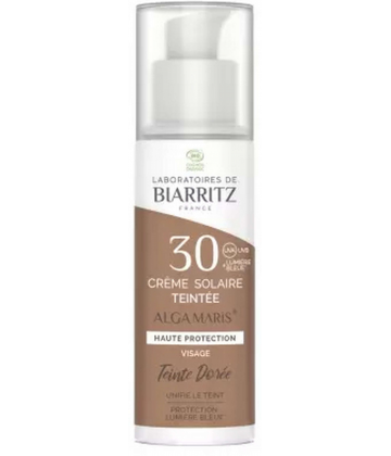 Laboratoires de Biarritz Alga Maris Crème Solaire Teintée Visage SPF30 Bio Teinte : Beige 50 ml