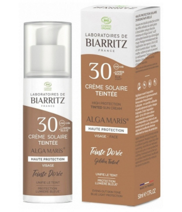 Laboratoires de Biarritz Alga Maris Crème Solaire Teintée Visage SPF30 Bio Teinte : Beige 50 ml