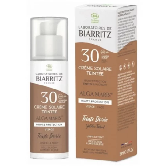 Laboratoires de Biarritz Alga Maris Crème Solaire Teintée Visage SPF30 Bio Teinte : Beige 50 ml - image 5