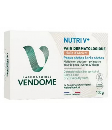 Laboratoires Vendôme Nutri V+ Pain Dermatologique Huile d'Abricot 100 g