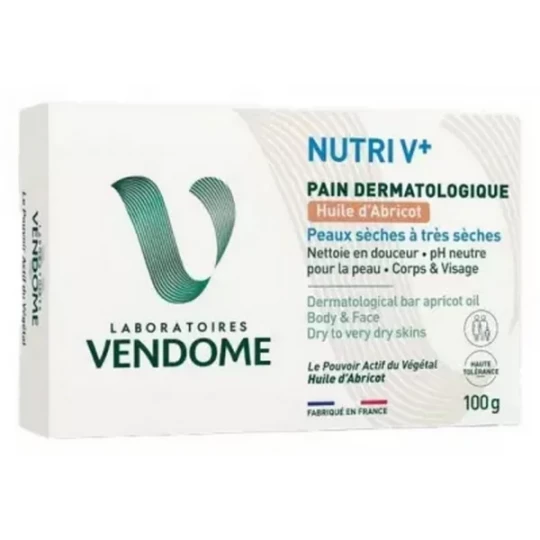 Laboratoires Vendôme Nutri V+ Pain Dermatologique Huile d'Abricot 100 g