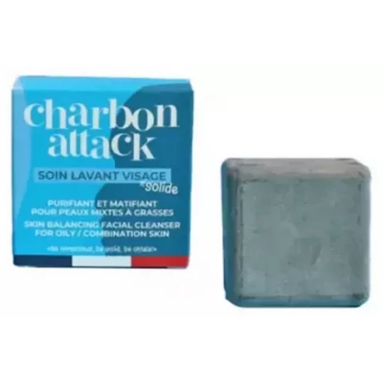 Lamazuna Charbon Attack Soin Lavant Visage Solide Charbon Attack 28 ml