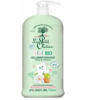 Le Petit Olivier Bébé Gel Lavant Douceur Corps & Cheveux Bio 750 ml