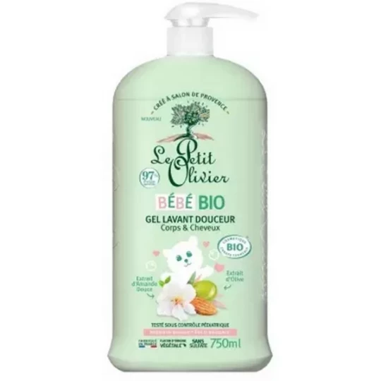 Le Petit Olivier Bébé Gel Lavant Douceur Corps & Cheveux Bio 750 ml