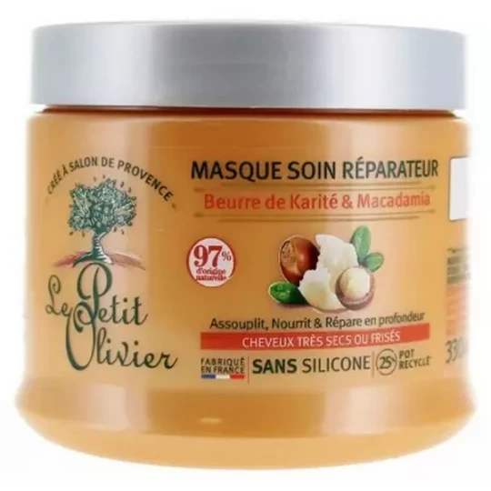 Le Petit Olivier Masque Soin Réparateur Beurre de Karité & Macadamia 330 ml