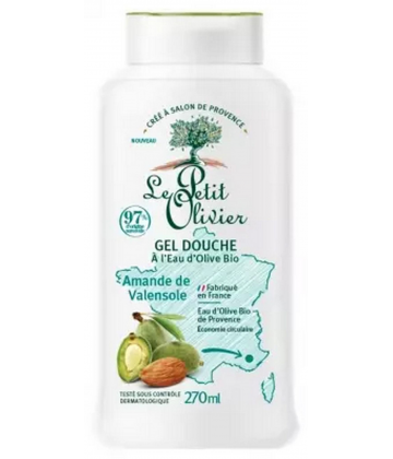 Le Petit Olivier Gel Douche à l'Eau d'Olive Bio et Amande de Valensole 270 ml