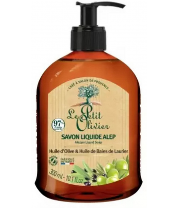 Le Petit Olivier Savon Liquide Alep Huile d'Olive & Huiles de Baies de Laurier 300 ml