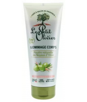 Le Petit Olivier Gommage Corps Poudre Naturelle de Noyaux d'Olive 200 ml