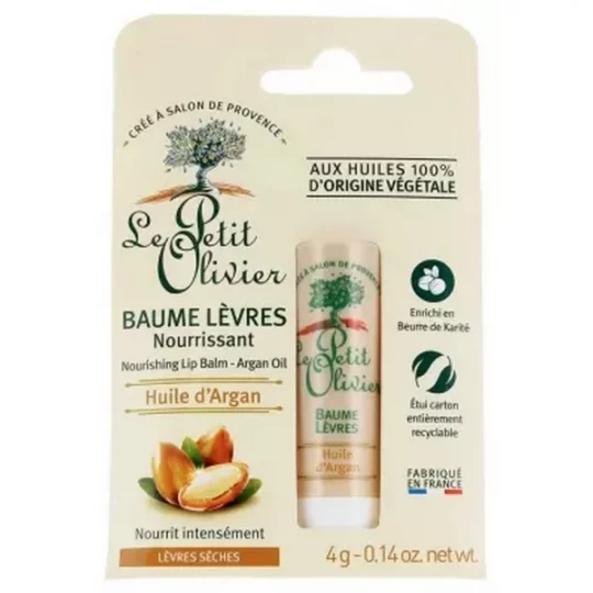 Le Petit Olivier Baume Lèvres Nourrissant Huile d'Argan 4 g